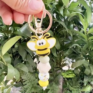 Small Beaded Bee Keychain